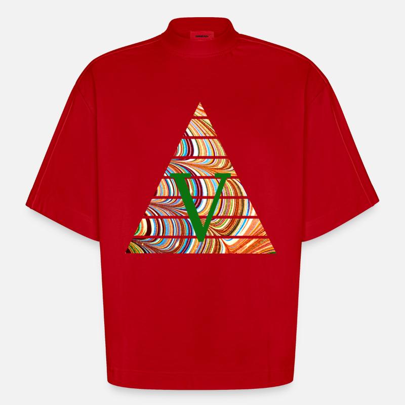 Triangle E 56 V - Heavyweight Oversized Organic Boxy T-Shirt Made in EU - red