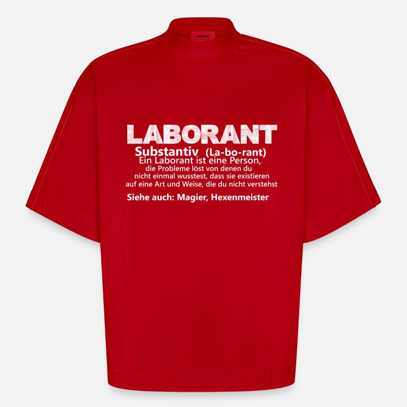 laborant substantiv - Heavyweight Oversized Organic Boxy T-Shirt Made in EU - Rot