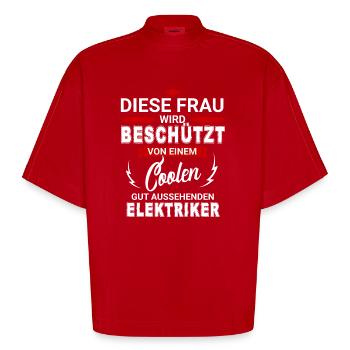 ELEKTRIKER - Heavyweight Oversized Organic Boxy T-Shirt Made in EU - Rot - Vorne