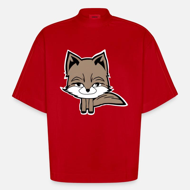 Fuchs - Heavyweight Oversized Organic Boxy T-Shirt Made in EU - Rot