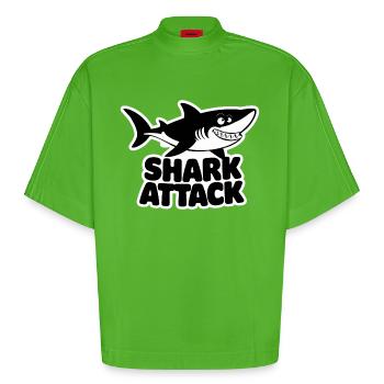Requin Attaque de requin Amoureux de la mer - T-shirt bio épais oversize Boxy fabriqué en UE - Apple Neon - Devant