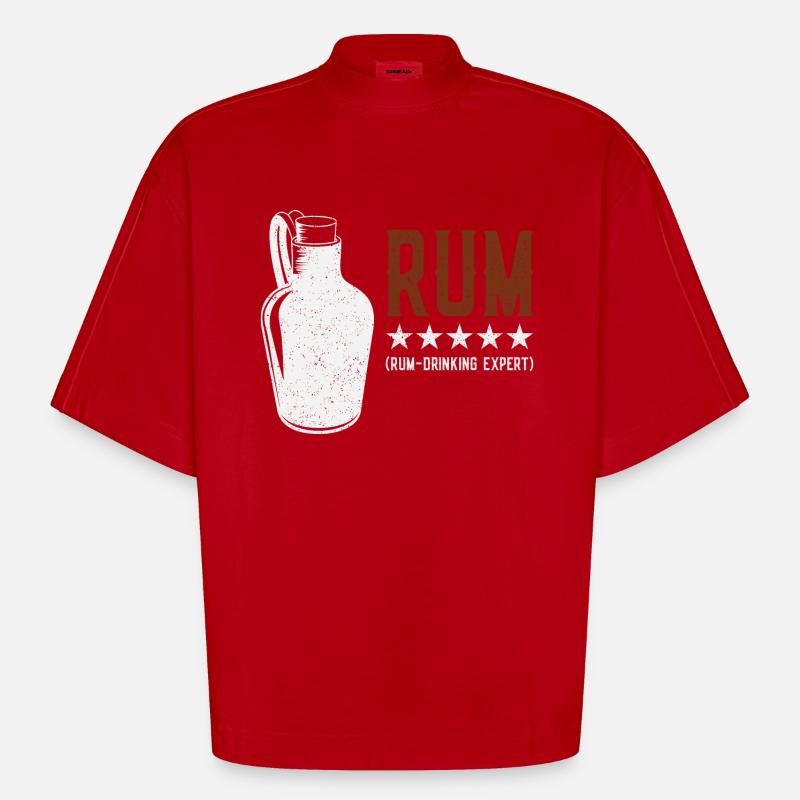 Rum - Drinking Expert Rumtrinker - Heavyweight Oversized Organic Boxy T-Shirt Made in EU - red