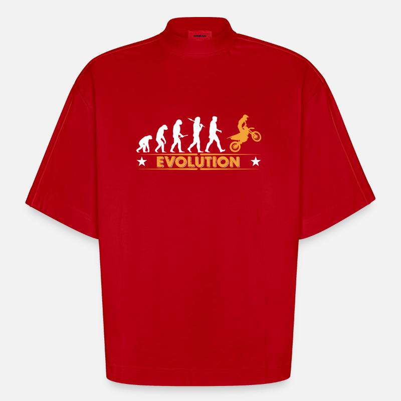 Motocross Evolution - orange/weiss - T-shirt bio épais oversize Boxy fabriqué en UE - rouge