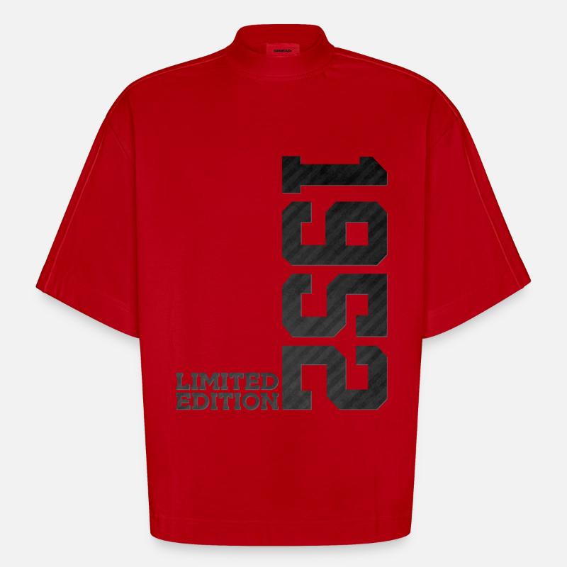 74E ANNIVERSAIRE ÉDITION LIMITÉE 1952 - T-shirt bio épais oversize Boxy fabriqué en UE - rouge