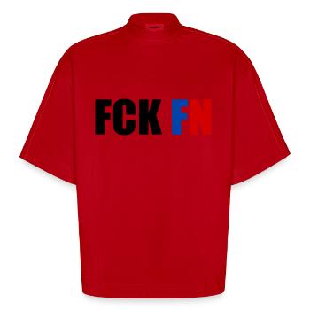 Fck fn - Heavyweight Oversized Organic Boxy T-Shirt Made in EU - Rot - Vorne