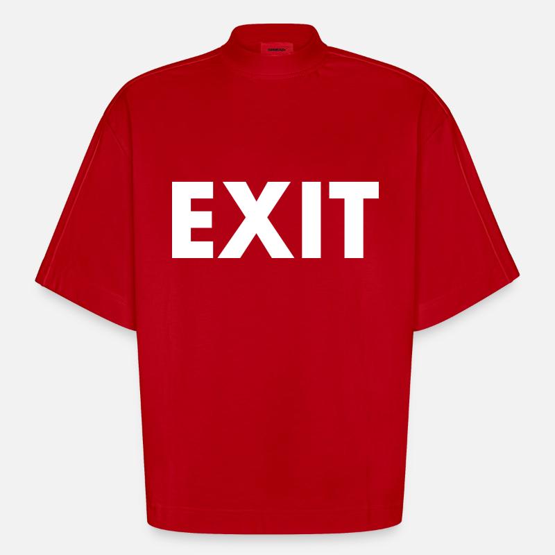 Exit - T-shirt bio épais oversize Boxy fabriqué en UE - rouge