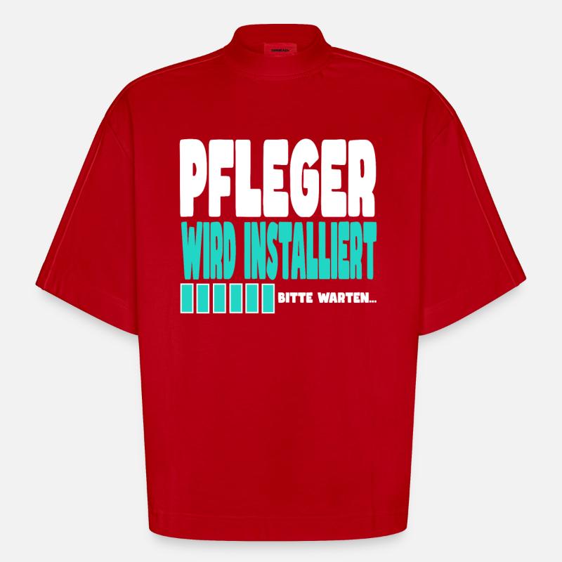 Pfleger wird installiert - Heavyweight Oversized Organic Boxy T-Shirt Made in EU - Rot