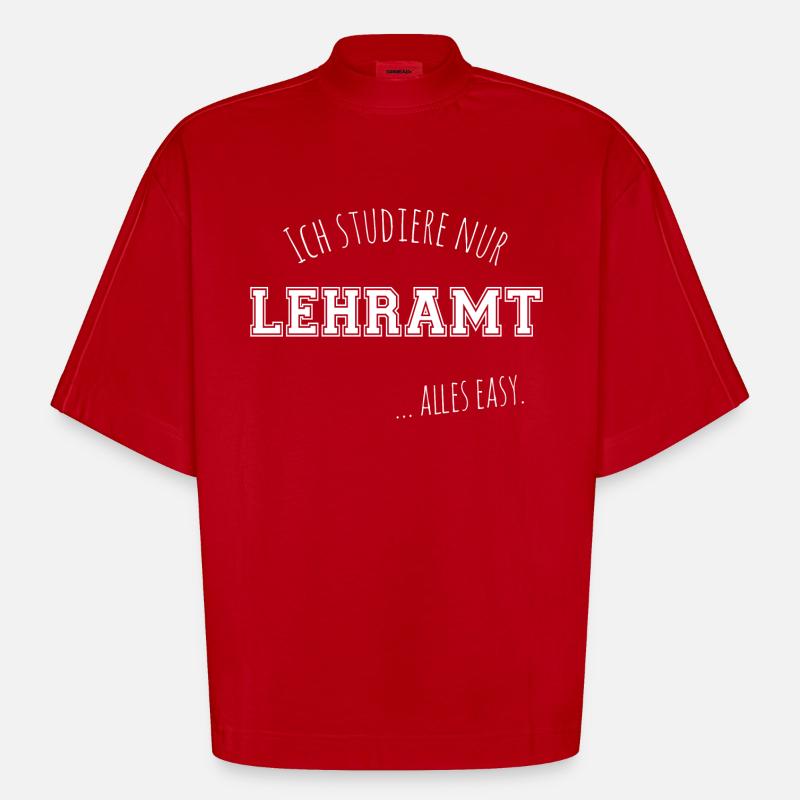 Lehramt Studium Geschenk Lehrer Student - Heavyweight Oversized Organic Boxy T-Shirt Made in EU - Rot