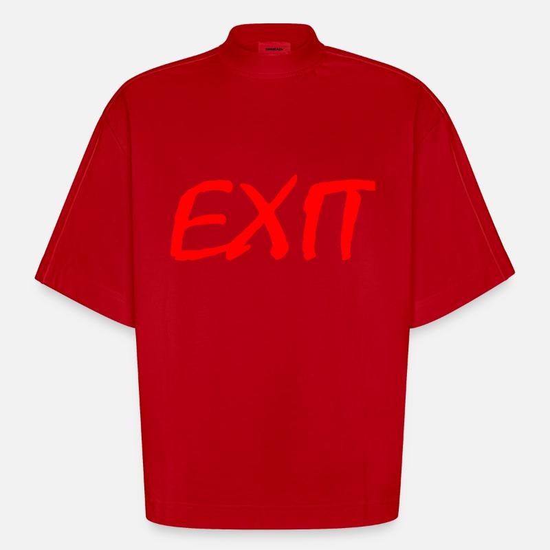 Exit - T-shirt bio épais oversize Boxy fabriqué en UE - rouge