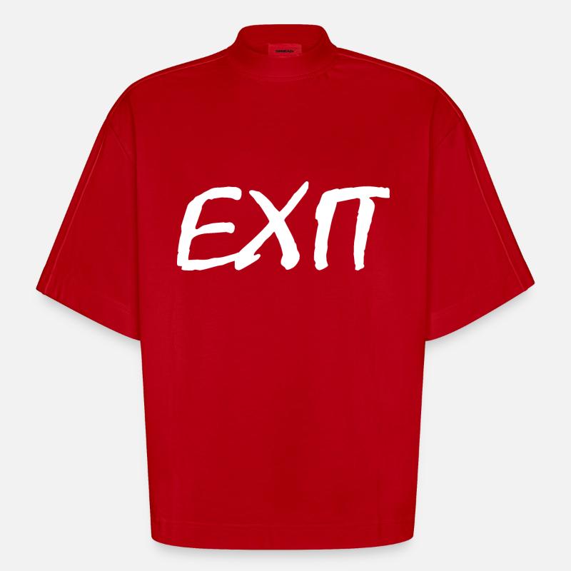 Exit - Heavyweight Oversized Organic Boxy T-Shirt Made in EU - red