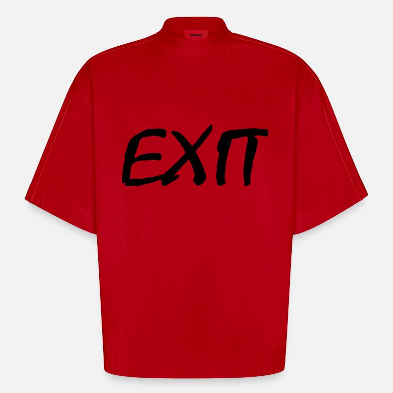 Exit - Heavyweight Oversized Organic Boxy T-Shirt Made in EU - Rot