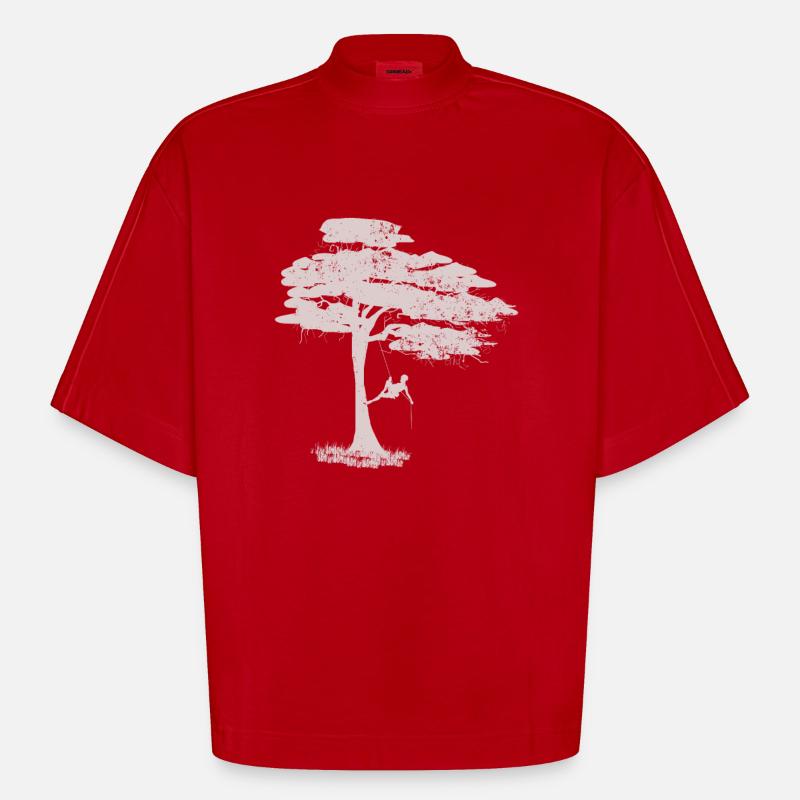 Baumkletterer - Heavyweight Oversized Organic Boxy T-Shirt Made in EU - Rot