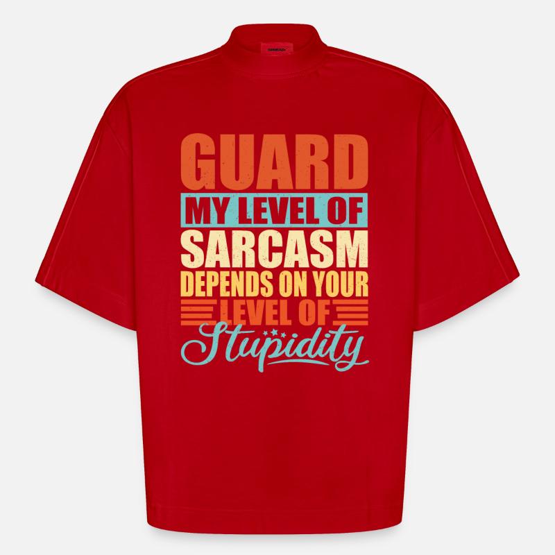 Wachmann Wächter Security Guard Geschenk - Heavyweight Oversized Organic Boxy T-Shirt Made in EU - Rot
