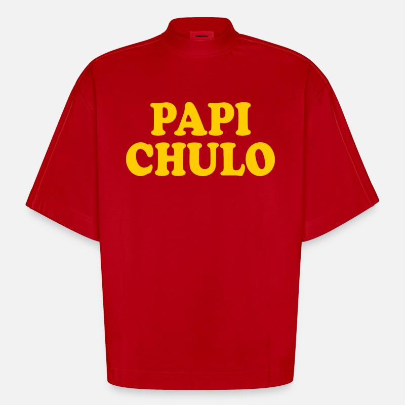 Papi chulo - Heavyweight Oversized Organic Boxy T-Shirt Made in EU - Rot