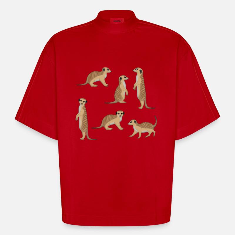 Sélection de Suricate - T-shirt bio épais oversize Boxy fabriqué en UE - rouge