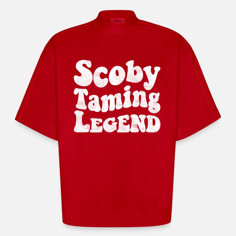 Scoby Taming Legend - Heavyweight Oversized Organic Boxy T-Shirt Made in EU - red