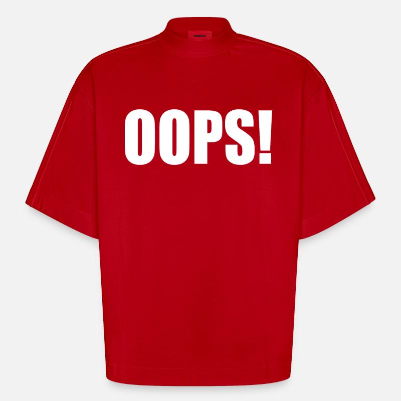 Oops - Heavyweight Oversized Organic Boxy T-Shirt Made in EU - Rot
