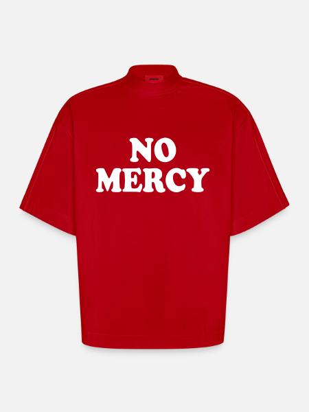 No mercy - Heavyweight Oversized Organic Boxy T-Shirt Made in EU - red