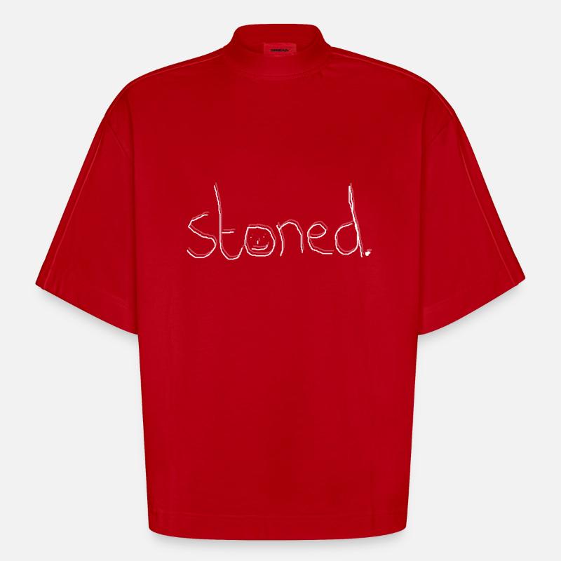 lapidé - T-shirt bio épais oversize Boxy fabriqué en UE - rouge
