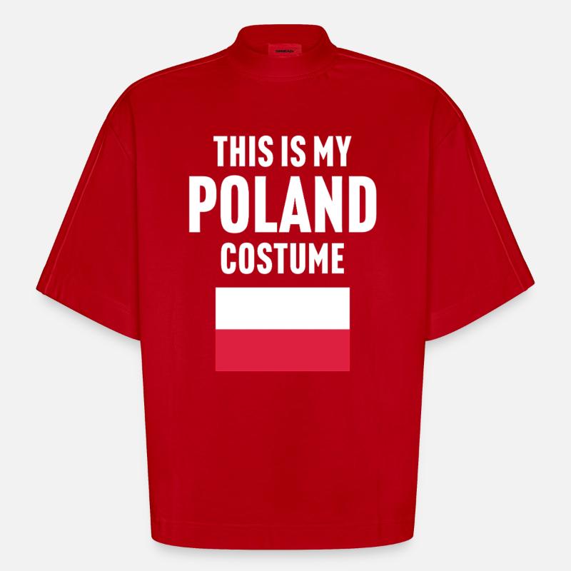C’est mon costume de Pologne - T-shirt bio épais oversize Boxy fabriqué en UE - rouge