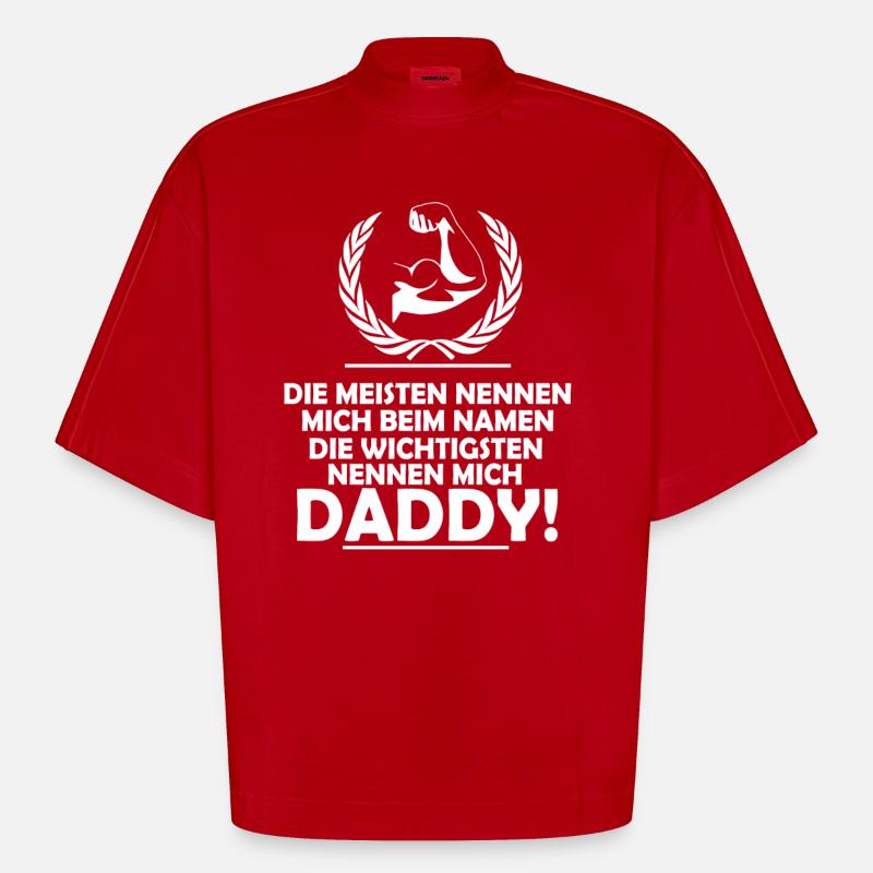 Daddy - Heavyweight Oversized Organic Boxy T-Shirt Made in EU - Rot