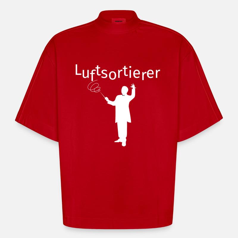 Luftsortierer - Heavyweight Oversized Organic Boxy T-Shirt Made in EU - Rot