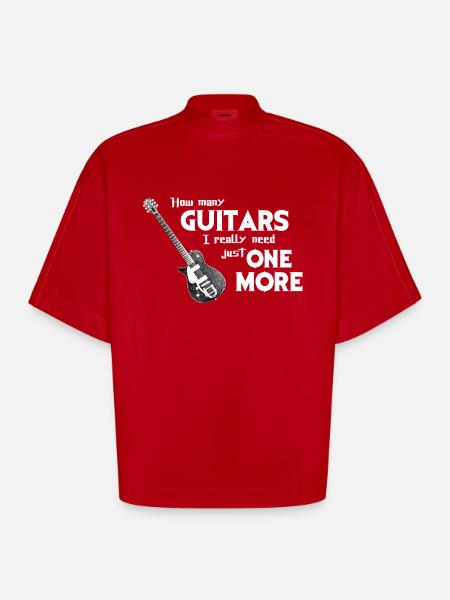 Guitar guitarist gift playing guitar - Heavyweight Oversized Organic Boxy T-Shirt Made in EU - red