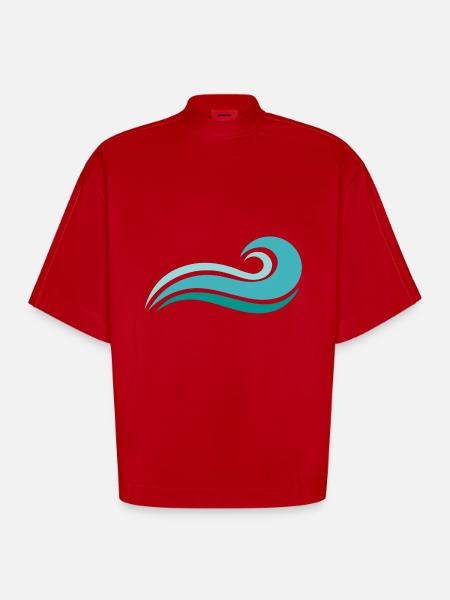 Wave - Heavyweight Oversized Organic Boxy T-Shirt Made in EU - red