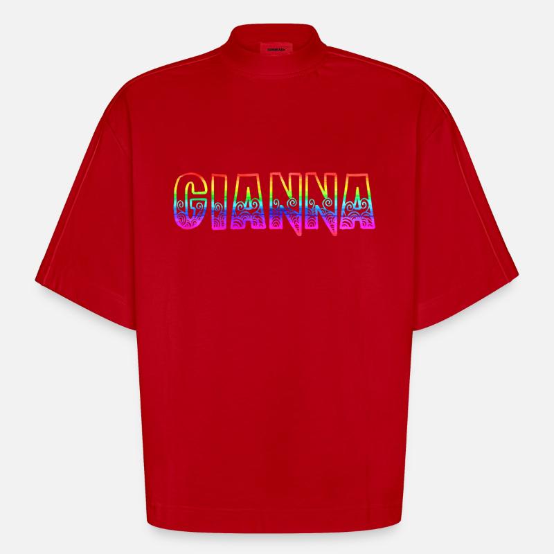 gianna rs regenbogen - Heavyweight Oversized Organic Boxy T-Shirt Made in EU - Rot