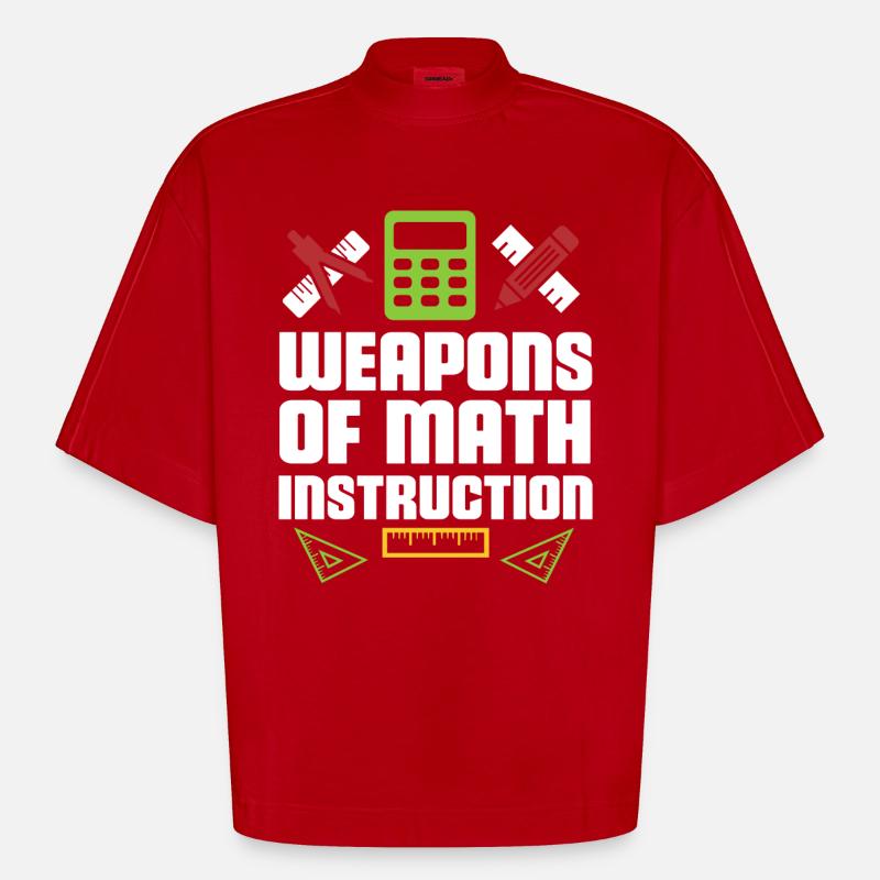 Math professeur de mathématiques - T-shirt bio épais oversize Boxy fabriqué en UE - rouge