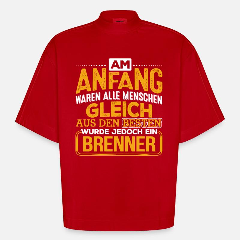 BRENNER - Der Beste - Heavyweight Oversized Organic Boxy T-Shirt Made in EU - Rot