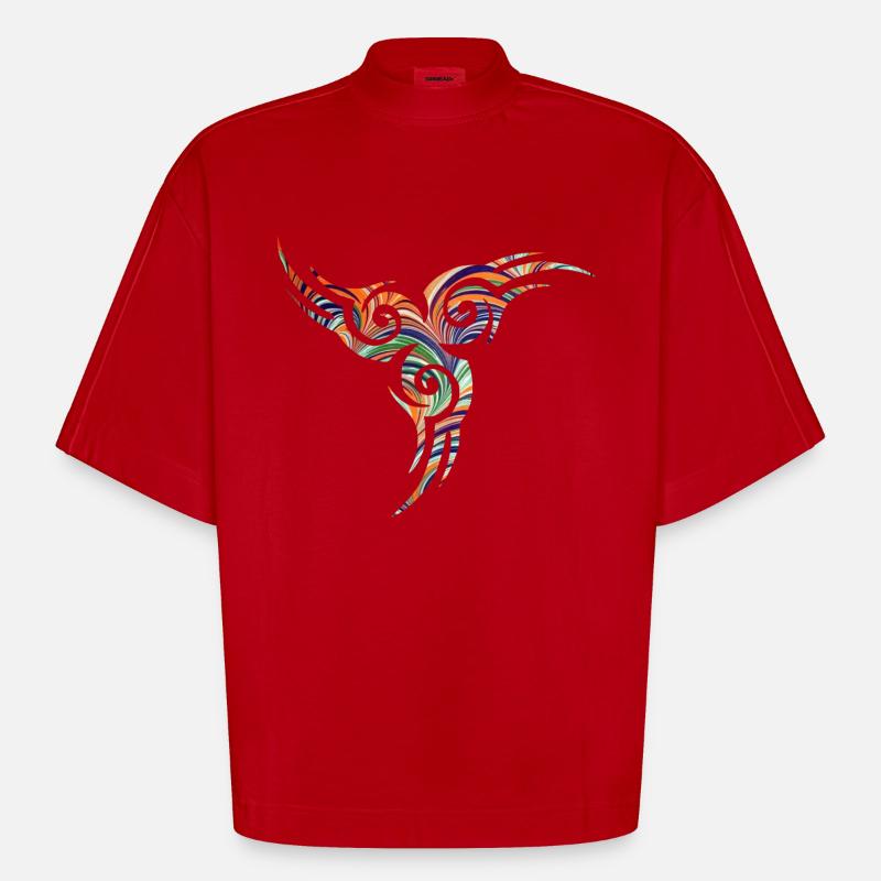 Celtic stmbol 17 e 7 - Heavyweight Oversized Organic Boxy T-Shirt Made in EU - red