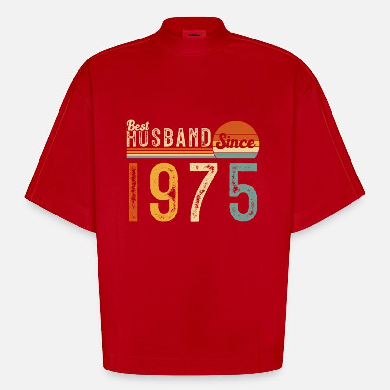 Bester Ehemann seit 1975 - Heavyweight Oversized Organic Boxy T-Shirt Made in EU - Rot