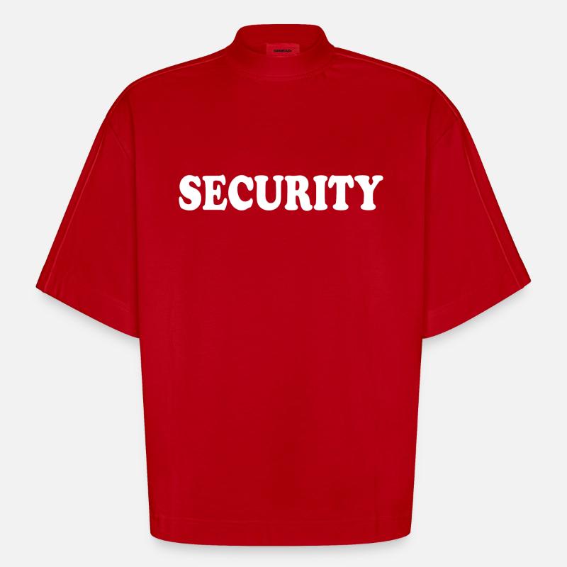 Security - Heavyweight Oversized Organic Boxy T-Shirt Made in EU - Rot