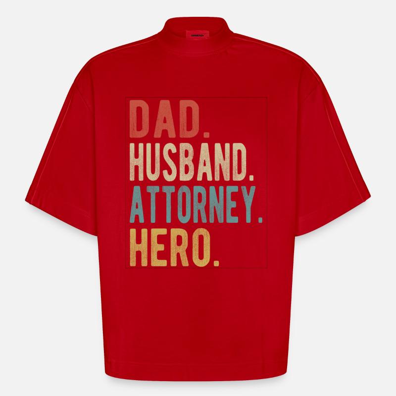 Anwalt Papa Ehemann Held - Heavyweight Oversized Organic Boxy T-Shirt Made in EU - Rot