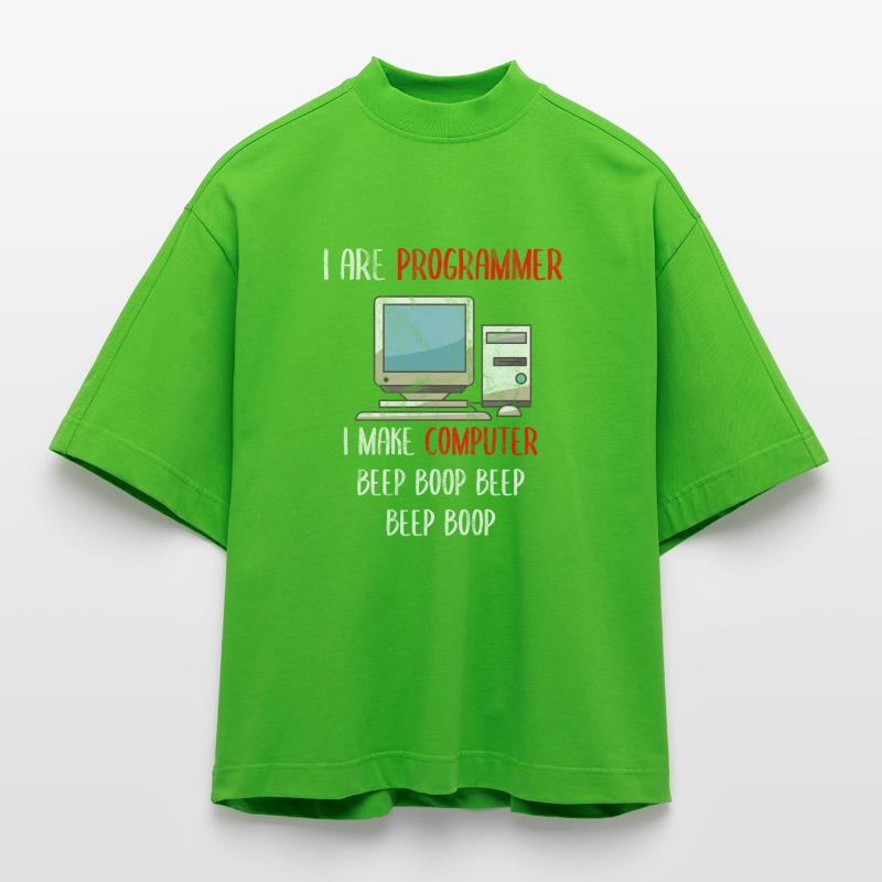 Je suis programmeur Programmation informatique drôle T-shirt bio épais oversize Boxy fabriqué en UE