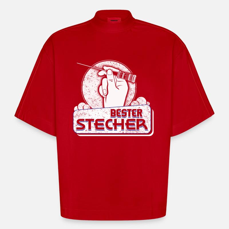 Bester Stecher Krankenpfleger - Heavyweight Oversized Organic Boxy T-Shirt Made in EU - Rot
