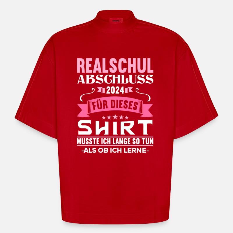 Lycée Jeunes Filles Lycée 2024 - T-shirt bio épais oversize Boxy fabriqué en UE - rouge