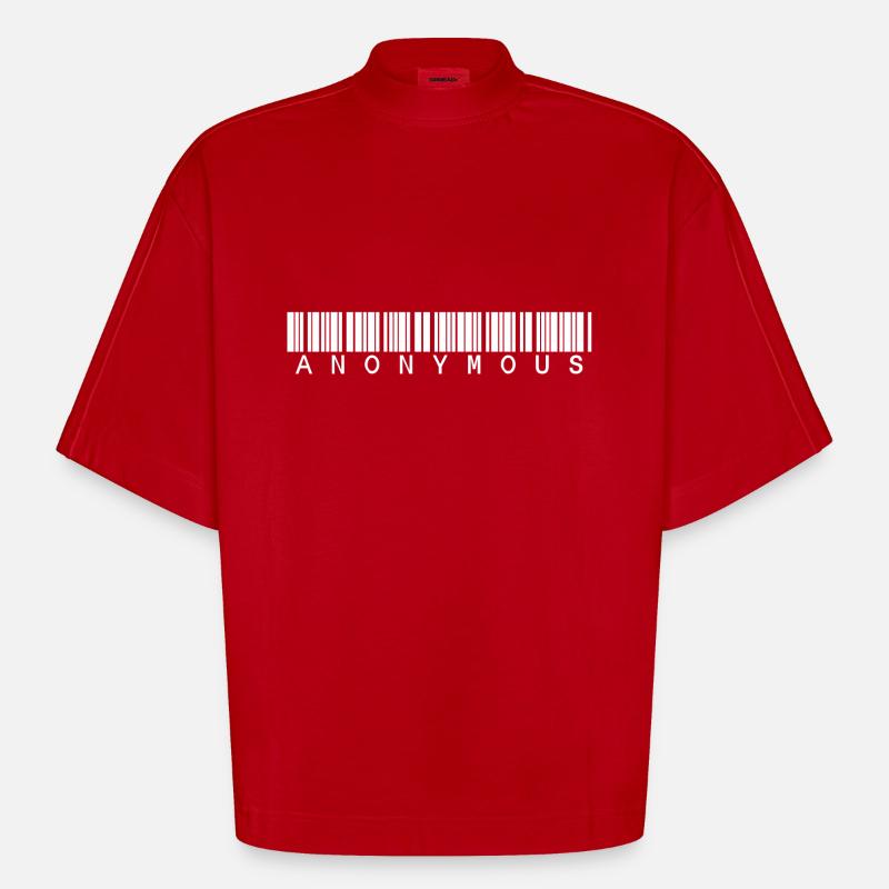 anonymous barcode - Heavyweight Oversized Organic Boxy T-Shirt Made in EU - Rot