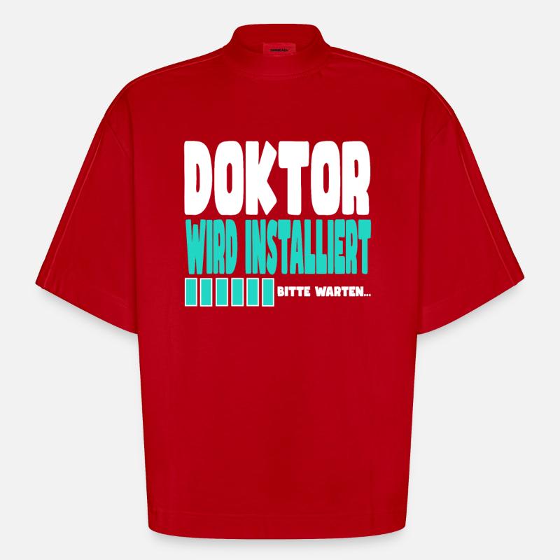 Doktor wird installiert - Heavyweight Oversized Organic Boxy T-Shirt Made in EU - Rot