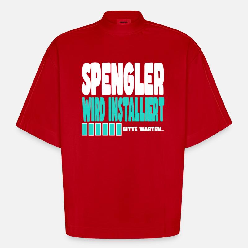 Spengler wird installiert - Heavyweight Oversized Organic Boxy T-Shirt Made in EU - Rot