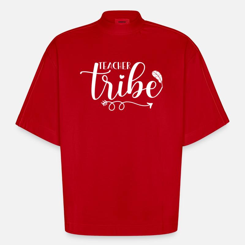 Conception de groupes d’enseignants - T-shirt bio épais oversize Boxy fabriqué en UE - rouge