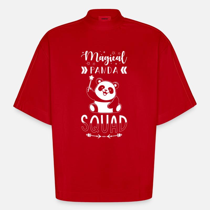 Panda Group Magic Panda Squad - T-shirt bio épais oversize Boxy fabriqué en UE - rouge