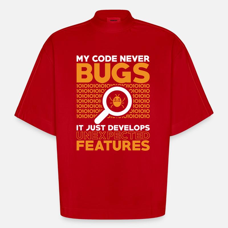 Programmierer Entwickler Coder Code - Heavyweight Oversized Organic Boxy T-Shirt Made in EU - Rot