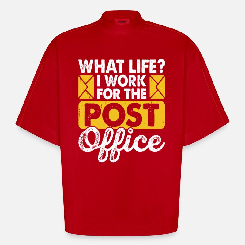 Postman Postman Postman - Heavyweight Oversized Organic Boxy T-Shirt Made in EU - red