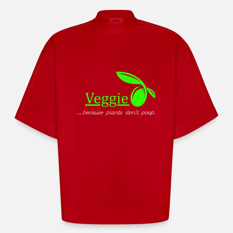 Veggie - Vegetarier. Geschenk Idee - Heavyweight Oversized Organic Boxy T-Shirt Made in EU - Rot