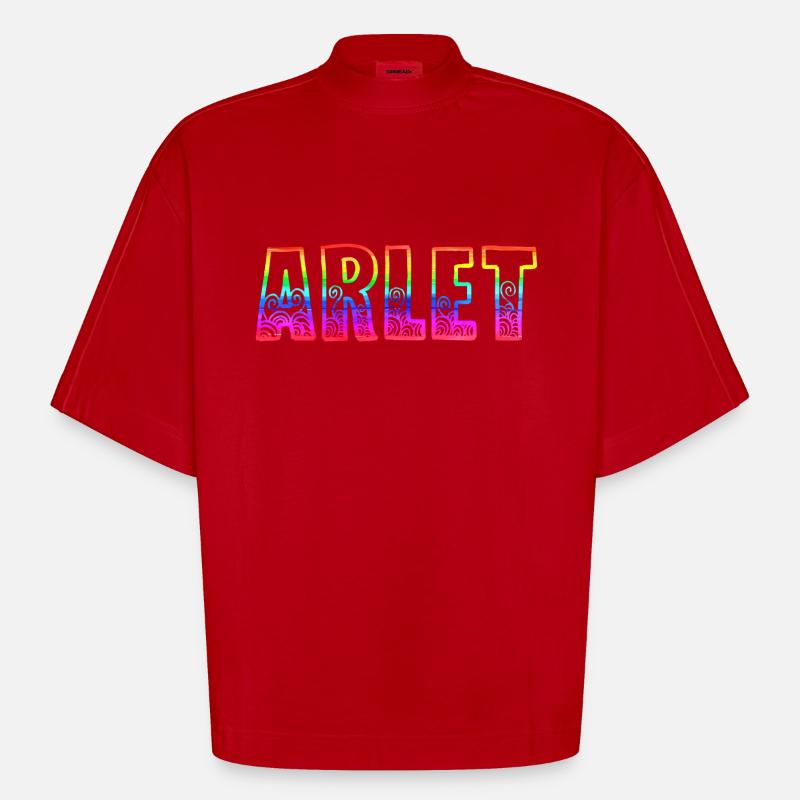arlet rs regenbogen - Heavyweight Oversized Organic Boxy T-Shirt Made in EU - Rot
