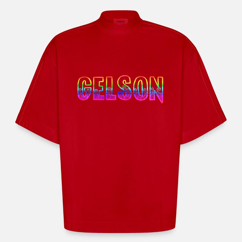 gelson rs regenbogen - Heavyweight Oversized Organic Boxy T-Shirt Made in EU - Rot