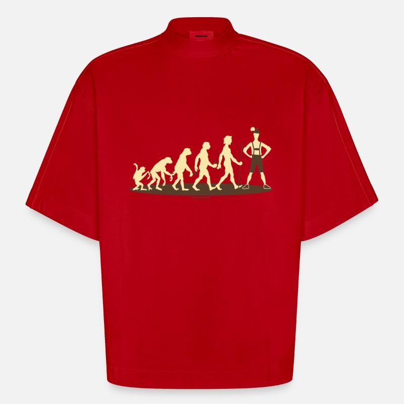 Evolution Bayer - RAHMENLOS Geschenk - Heavyweight Oversized Organic Boxy T-Shirt Made in EU - Rot