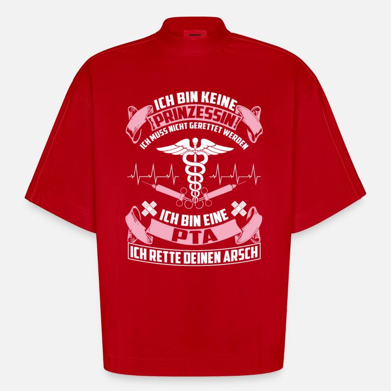 PTA - pharmaceutical technical assistant - Heavyweight Oversized Organic Boxy T-Shirt Made in EU - red